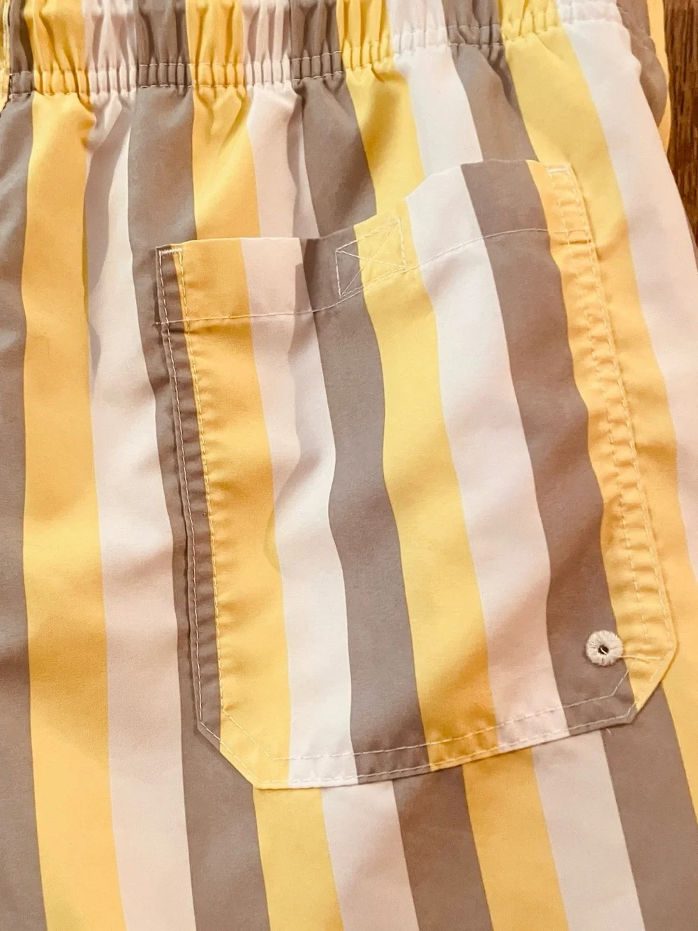 Goodfellow & Co Yellow and Gray Vertical Stripe Swim Trunks